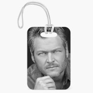 Onyourcases Blake Shelton Arts Custom Luggage Tags Personalized Name PU Top Leather Luggage Tag With Strap Awesome Baggage Hanging Suitcase Bag Tags Name ID Labels Travel Bag Accessories