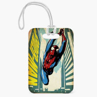 Onyourcases Comic Spiderman Custom Luggage Tags Personalized Name PU Top Leather Luggage Tag With Strap Awesome Baggage Hanging Suitcase Bag Tags Name ID Labels Travel Bag Accessories