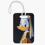 Onyourcases Daisy Duck Disney Custom Luggage Tags Personalized Name PU Top Leather Luggage Tag With Strap Awesome Baggage Hanging Suitcase Bag Tags Name ID Labels Travel Bag Accessories