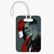 Onyourcases Daredevil Punisher Custom Luggage Tags Personalized Name PU Top Leather Luggage Tag With Strap Awesome Baggage Hanging Suitcase Bag Tags Name ID Labels Travel Bag Accessories