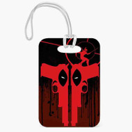 Onyourcases Deadpool Guns Custom Luggage Tags Personalized Name PU Top Leather Luggage Tag With Strap Awesome Baggage Hanging Suitcase Bag Tags Name ID Labels Travel Bag Accessories