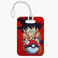 Onyourcases Goku Take Pokeball DBZ Custom Luggage Tags Personalized Name PU Top Leather Luggage Tag With Strap Awesome Baggage Hanging Suitcase Bag Tags Name ID Labels Travel Bag Accessories