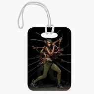 Onyourcases Michonne The Walking Dead Custom Luggage Tags Personalized Name PU Top Leather Luggage Tag With Strap Awesome Baggage Hanging Suitcase Bag Tags Name ID Labels Travel Bag Accessories