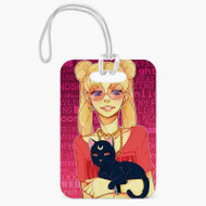 Onyourcases Sailor Moon Hipster Custom Luggage Tags Personalized Name PU Top Leather Luggage Tag With Strap Awesome Baggage Hanging Suitcase Bag Tags Name ID Labels Travel Bag Accessories