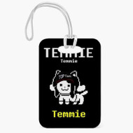 Onyourcases Temmie Undertale Custom Luggage Tags Personalized Name PU Top Leather Luggage Tag With Strap Awesome Baggage Hanging Suitcase Bag Tags Name ID Labels Travel Bag Accessories