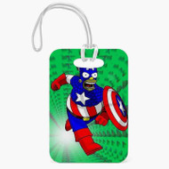 Onyourcases Bart Simpson Captain America Custom Luggage Tags Personalized Name PU Leather Luggage Tag Top With Strap Awesome Baggage Hanging Suitcase Bag Tags Name ID Labels Travel Bag Accessories