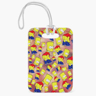 Onyourcases Bart The Simpson Custom Luggage Tags Personalized Name PU Leather Luggage Tag Top With Strap Awesome Baggage Hanging Suitcase Bag Tags Name ID Labels Travel Bag Accessories