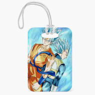 Onyourcases Dragon Ball Super Goku and Vegeta Super Saiyan Blue Custom Luggage Tags Personalized Name PU Leather Luggage Tag Top With Strap Awesome Baggage Hanging Suitcase Bag Tags Name ID Labels Travel Bag Accessories