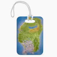 Onyourcases Grand Theft Auto 5 Map Custom Luggage Tags Personalized Name PU Leather Luggage Tag Top With Strap Awesome Baggage Hanging Suitcase Bag Tags Name ID Labels Travel Bag Accessories