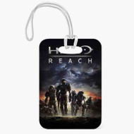 Onyourcases Halo Reach Custom Luggage Tags Personalized Name PU Leather Luggage Tag Top With Strap Awesome Baggage Hanging Suitcase Bag Tags Name ID Labels Travel Bag Accessories