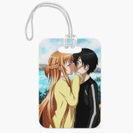 Onyourcases Kirito and Asuna Sword Art Online Kiss Custom Luggage Tags Personalized Name PU Leather Luggage Tag Top With Strap Awesome Baggage Hanging Suitcase Bag Tags Name ID Labels Travel Bag Accessories