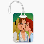 Onyourcases Princess Aurora Ariel and Belle Disney Custom Luggage Tags Personalized Name PU Leather Luggage Tag Top With Strap Awesome Baggage Hanging Suitcase Bag Tags Name ID Labels Travel Bag Accessories