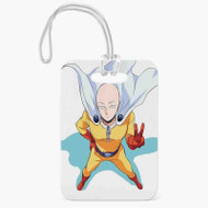 Onyourcases Saitama Sensei One Punch Man Custom Luggage Tags Personalized Name PU Leather Luggage Tag Top With Strap Awesome Baggage Hanging Suitcase Bag Tags Name ID Labels Travel Bag Accessories
