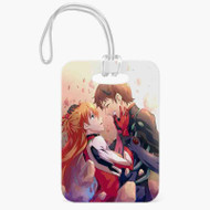 Onyourcases Shinji and Asuka Neon Genesis Evangelion Custom Luggage Tags Personalized Name PU Leather Luggage Tag Top With Strap Awesome Baggage Hanging Suitcase Bag Tags Name ID Labels Travel Bag Accessories