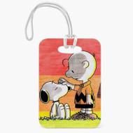 Onyourcases Snoopy and Charlie Brown Custom Luggage Tags Personalized Name PU Leather Luggage Tag Top With Strap Awesome Baggage Hanging Suitcase Bag Tags Name ID Labels Travel Bag Accessories