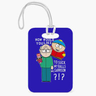 Onyourcases South Park Suck Balls Custom Luggage Tags Personalized Name PU Leather Luggage Tag Top With Strap Awesome Baggage Hanging Suitcase Bag Tags Name ID Labels Travel Bag Accessories