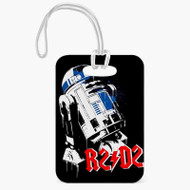 Onyourcases Star Wars R2 D2 ACDC Custom Luggage Tags Personalized Name PU Leather Luggage Tag Top With Strap Awesome Baggage Hanging Suitcase Bag Tags Name ID Labels Travel Bag Accessories