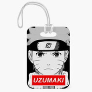 Onyourcases Uzumaki Naruto Face Custom Luggage Tags Personalized Name PU Leather Luggage Tag Top With Strap Awesome Baggage Hanging Suitcase Bag Tags Name ID Labels Travel Bag Accessories