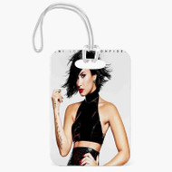 Onyourcases Demi Lovato Custom Luggage Tags Personalized Name PU Leather Luggage Tag With Strap Top Awesome Baggage Hanging Suitcase Bag Tags Name ID Labels Travel Bag Accessories