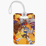 Onyourcases Digimon Guilmon Custom Luggage Tags Personalized Name PU Leather Luggage Tag With Strap Top Awesome Baggage Hanging Suitcase Bag Tags Name ID Labels Travel Bag Accessories