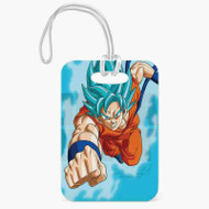 Onyourcases Goku Super Saiyan Blue Dragon Ball Custom Luggage Tags Personalized Name PU Leather Luggage Tag With Strap Top Awesome Baggage Hanging Suitcase Bag Tags Name ID Labels Travel Bag Accessories