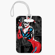 Onyourcases Harley Quinn DC Comics Art Custom Luggage Tags Personalized Name PU Leather Luggage Tag With Strap Top Awesome Baggage Hanging Suitcase Bag Tags Name ID Labels Travel Bag Accessories