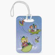 Onyourcases The Jetsons Custom Luggage Tags Personalized Name PU Leather Luggage Tag With Strap Top Awesome Baggage Hanging Suitcase Bag Tags Name ID Labels Travel Bag Accessories