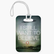 Onyourcases The X Files I Still Want to Believe Custom Luggage Tags Personalized Name PU Leather Luggage Tag With Strap Top Awesome Baggage Hanging Suitcase Bag Tags Name ID Labels Travel Bag Accessories