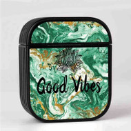 Onyourcases good vibes turquoise Custom AirPods Case Cover New Awesome Apple AirPods Gen 1 AirPods Gen 2 AirPods Pro Hard Skin Protective Cover Sublimation Cases