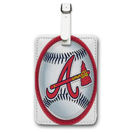 Onyourcases Atlanta Braves MLB Custom Luggage Tags Personalized Name PU Leather Luggage Tag With Strap Awesome Top Baggage Hanging Suitcase Bag Tags Name ID Labels Travel Bag Accessories