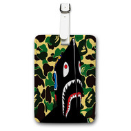 Onyourcases Bape Shark Custom Luggage Tags Personalized Name PU Leather Luggage Tag With Strap Awesome Top Baggage Hanging Suitcase Bag Tags Name ID Labels Travel Bag Accessories