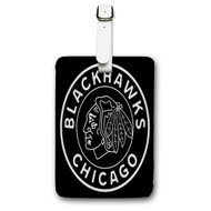 Onyourcases Chicago Blackhawks NHL Art Custom Luggage Tags Personalized Name PU Leather Luggage Tag With Strap Awesome Top Baggage Hanging Suitcase Bag Tags Name ID Labels Travel Bag Accessories