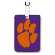 Onyourcases clemson tigers Arts Custom Luggage Tags Personalized Name PU Leather Luggage Tag With Strap Awesome Top Baggage Hanging Suitcase Bag Tags Name ID Labels Travel Bag Accessories