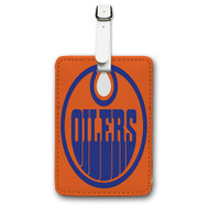 Onyourcases Edmonton Oilers NHL Art Custom Luggage Tags Personalized Name PU Leather Luggage Tag With Strap Awesome Top Baggage Hanging Suitcase Bag Tags Name ID Labels Travel Bag Accessories