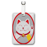 Onyourcases Fortune Cat Custom Luggage Tags Personalized Name PU Leather Luggage Tag With Strap Awesome Top Baggage Hanging Suitcase Bag Tags Name ID Labels Travel Bag Accessories