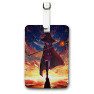 Onyourcases Megumin Konosuba Custom Luggage Tags Personalized Name PU Leather Luggage Tag With Strap Awesome Top Baggage Hanging Suitcase Bag Tags Name ID Labels Travel Bag Accessories