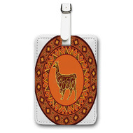 Onyourcases Ornament With Llama Custom Luggage Tags Personalized Name PU Leather Luggage Tag With Strap Awesome Top Baggage Hanging Suitcase Bag Tags Name ID Labels Travel Bag Accessories