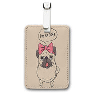 Onyourcases Pug Custom Luggage Tags Personalized Name PU Leather Luggage Tag With Strap Awesome Top Baggage Hanging Suitcase Bag Tags Name ID Labels Travel Bag Accessories
