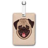 Onyourcases pug Art Custom Luggage Tags Personalized Name PU Leather Luggage Tag With Strap Awesome Top Baggage Hanging Suitcase Bag Tags Name ID Labels Travel Bag Accessories