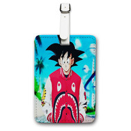 Onyourcases Son Goku Bape Custom Luggage Tags Personalized Name PU Leather Luggage Tag With Strap Awesome Top Baggage Hanging Suitcase Bag Tags Name ID Labels Travel Bag Accessories