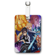 Onyourcases Sword Art Online Anime Custom Luggage Tags Personalized Name PU Leather Luggage Tag With Strap Awesome Top Baggage Hanging Suitcase Bag Tags Name ID Labels Travel Bag Accessories