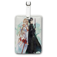 Onyourcases Sword Art Online Kirito and Asuna Custom Luggage Tags Personalized Name PU Leather Luggage Tag With Strap Awesome Top Baggage Hanging Suitcase Bag Tags Name ID Labels Travel Bag Accessories