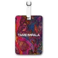 Onyourcases Tame Impala Custom Luggage Tags Personalized Name PU Leather Luggage Tag With Strap Awesome Top Baggage Hanging Suitcase Bag Tags Name ID Labels Travel Bag Accessories