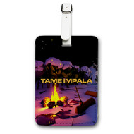 Onyourcases Tame Impala Art Custom Luggage Tags Personalized Name PU Leather Luggage Tag With Strap Awesome Top Baggage Hanging Suitcase Bag Tags Name ID Labels Travel Bag Accessories
