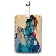 Onyourcases Travis Scott Custom Luggage Tags Personalized Name PU Leather Luggage Tag With Strap Awesome Top Baggage Hanging Suitcase Bag Tags Name ID Labels Travel Bag Accessories