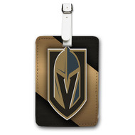 Onyourcases Vegas Golden Knights NHL Custom Luggage Tags Personalized Name PU Leather Luggage Tag With Strap Awesome Top Baggage Hanging Suitcase Bag Tags Name ID Labels Travel Bag Accessories