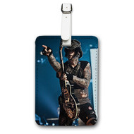 Onyourcases DJ Ashba Custom Luggage Tags Personalized Name PU Leather Luggage Tag With Strap Awesome Baggage Top Brand Hanging Suitcase Bag Tags Name ID Labels Travel Bag Accessories