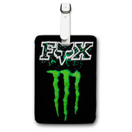 Onyourcases Fox Racing Monster Energy Custom Luggage Tags Personalized Name PU Leather Luggage Tag With Strap Awesome Baggage Top Brand Hanging Suitcase Bag Tags Name ID Labels Travel Bag Accessories