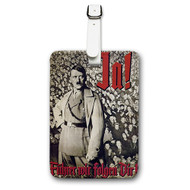 Onyourcases Hitler Propaganda Custom Luggage Tags Personalized Name PU Leather Luggage Tag With Strap Awesome Baggage Top Brand Hanging Suitcase Bag Tags Name ID Labels Travel Bag Accessories
