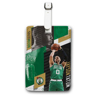 Onyourcases Jayson Tatum Boston Celtics NBA Custom Luggage Tags Personalized Name PU Leather Luggage Tag With Strap Awesome Baggage Top Brand Hanging Suitcase Bag Tags Name ID Labels Travel Bag Accessories